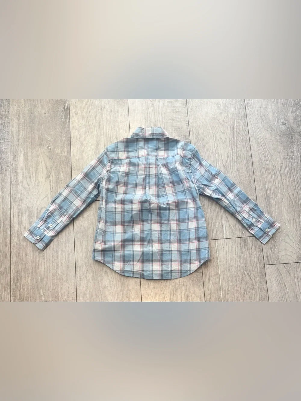 Ralph Lauren Sz 4T Boys Plaid Button-Down Shirt Long-Sleeve Blue White Button-Up